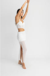 SET CROP TOP & FALDA AISA MARFIL