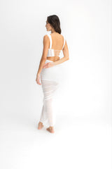 SET CROP TOP & FALDA AISA MARFIL