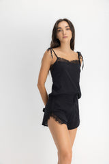 SET PIJAMA COTTON NEGRO
