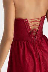 VESTIDO PEDRINA ROJO CHERRY