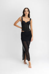 SET CORSET & FALDA AISA NEGRO