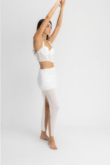SET CROP TOP & FALDA AISA MARFIL
