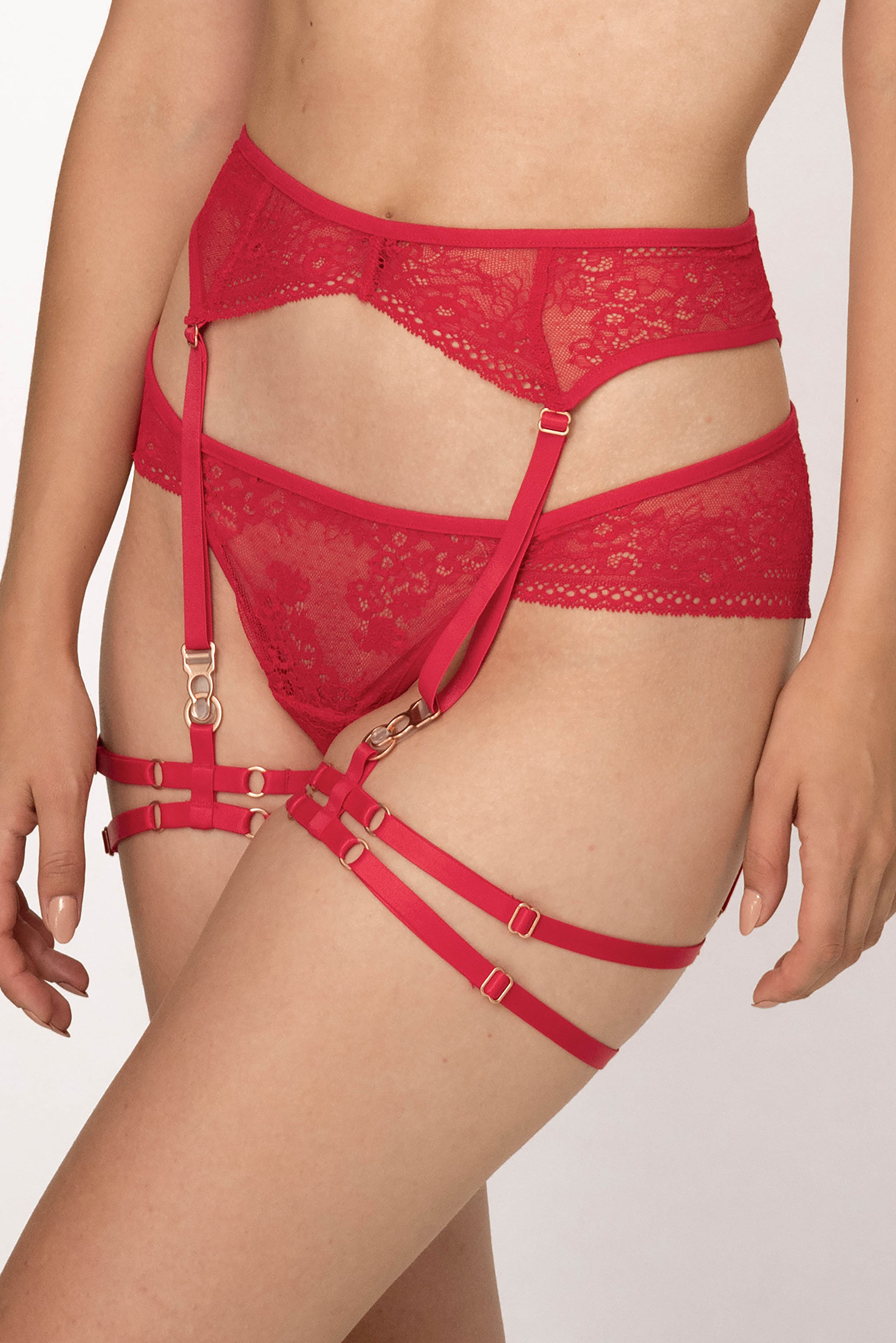 ALICIA RED GARTERS