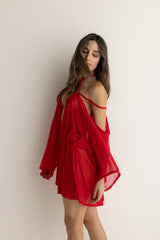 KIMONO VOILE ROJO CEREZA