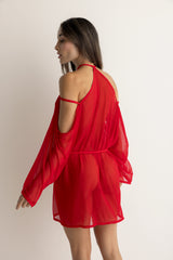 KIMONO VOILE ROJO CEREZA